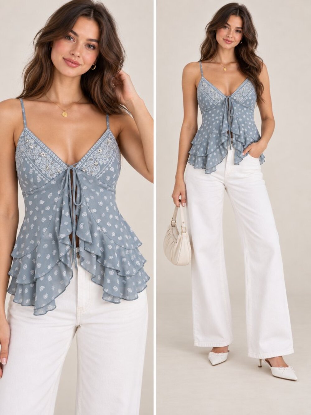 Wild Fable Blue Paisley Bandana Cami Tank Top XS